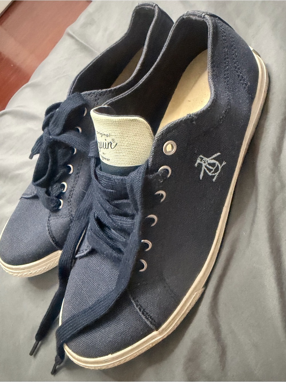 Original Penguin Navy Canvas Low-Top Sneakers